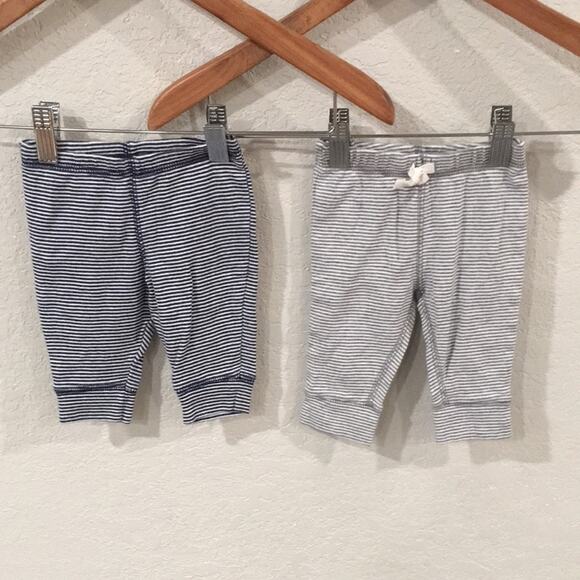 Carter’s Baby Boy 3M Stripe Lounge Pants Set‎ 100% Cotton Gray & Blue - Picture 1 of 13